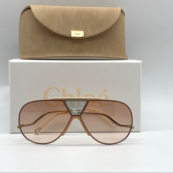 Chloe CE154S Aviator Peach/Rose Sunglasses - Picture 10 of 10